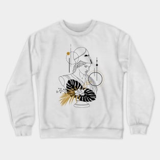 Athena (Minerva). Creative Illustration In Geometric And Line Art Style Crewneck Sweatshirt